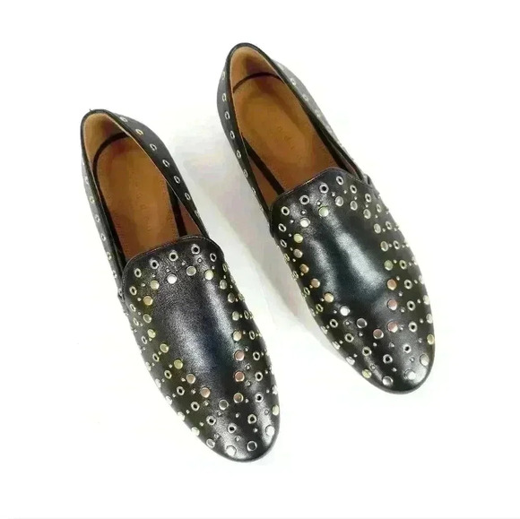 Sandro Gold Studded Loafers - Picture 4 of 8